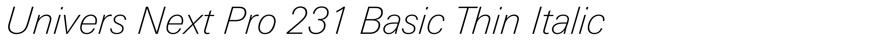 Univers Next Pro 231 Basic Thin Italic